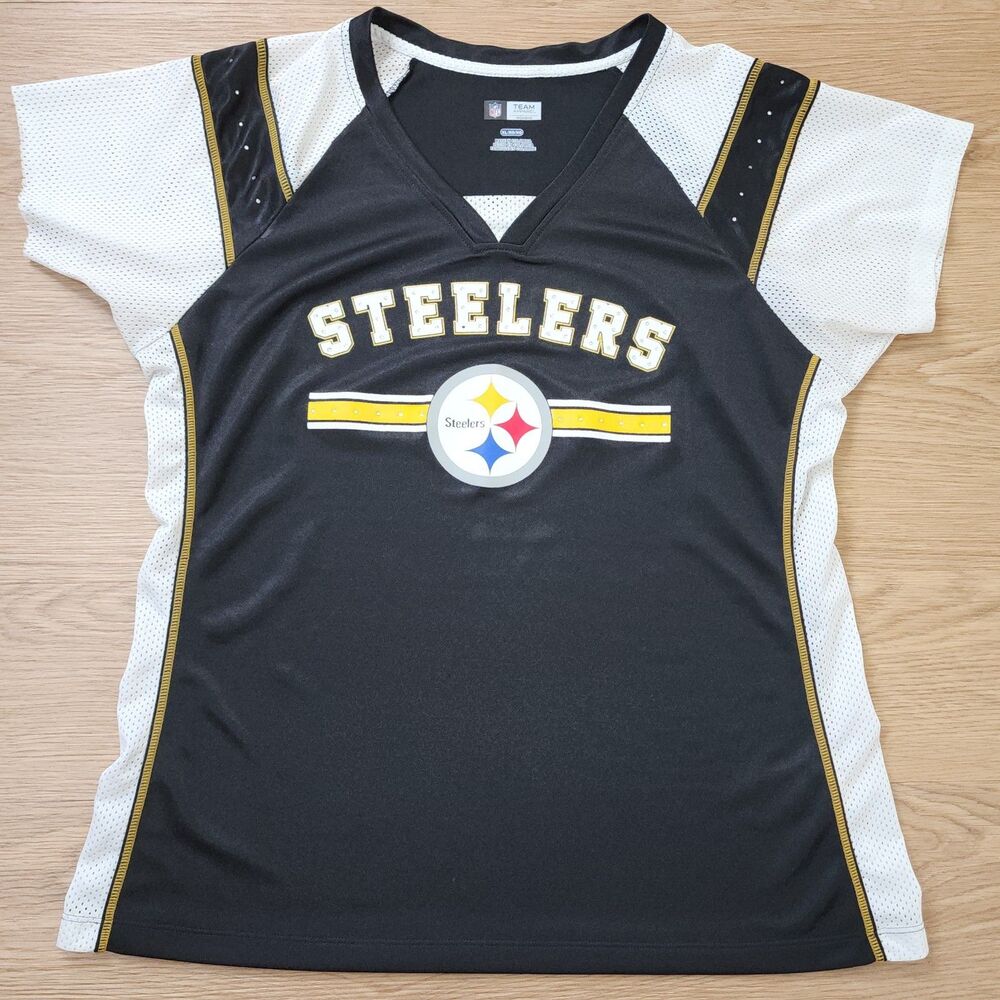 Pittsburgh Steelers Football NFL Team Jersey Style Shirt Womens XL Jewels